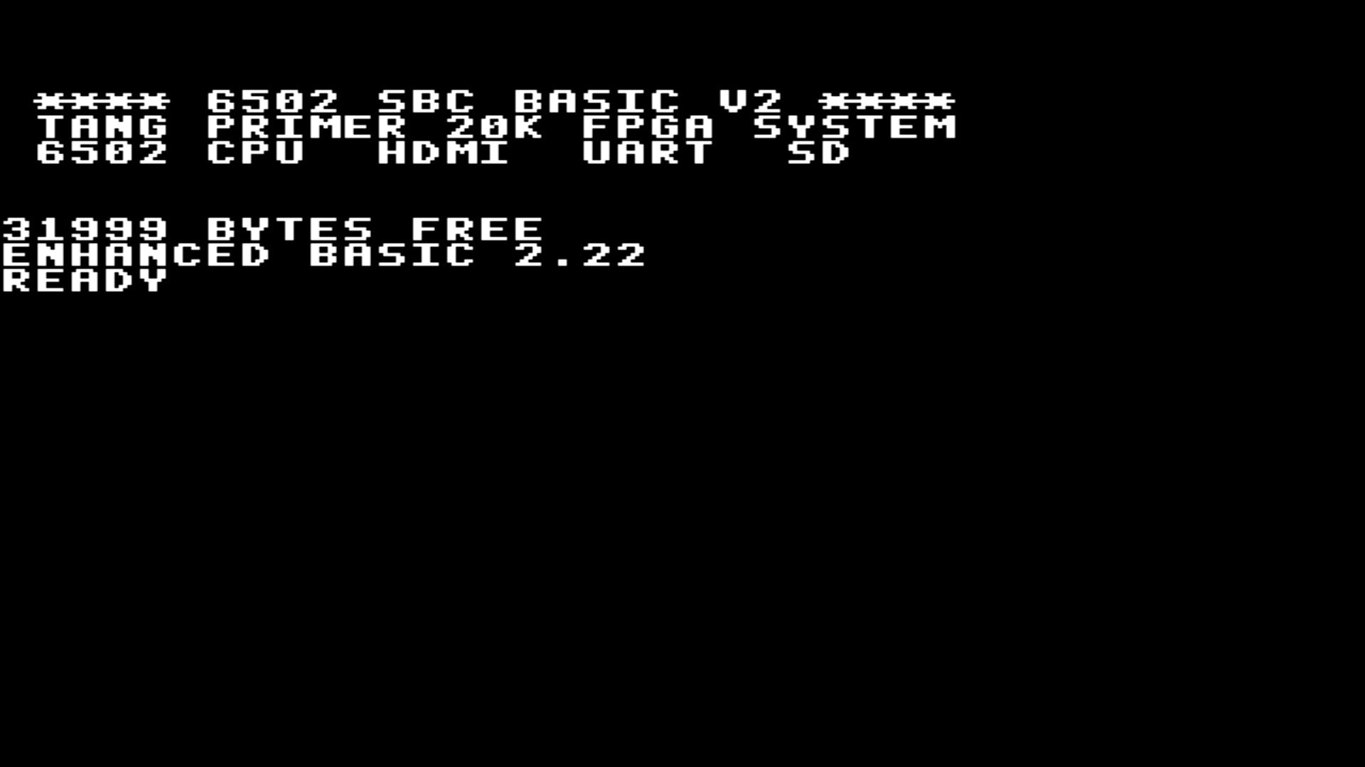 EhBASIC bootet auf dem Tang Primer 20K